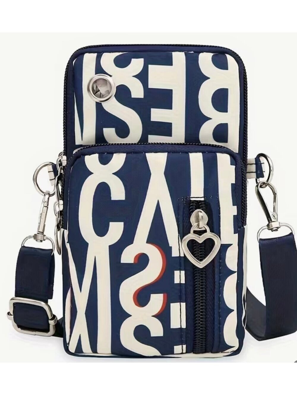 New -Fun -Retro Style Multifunctional Crossbody/Phone Bag -Blue/White